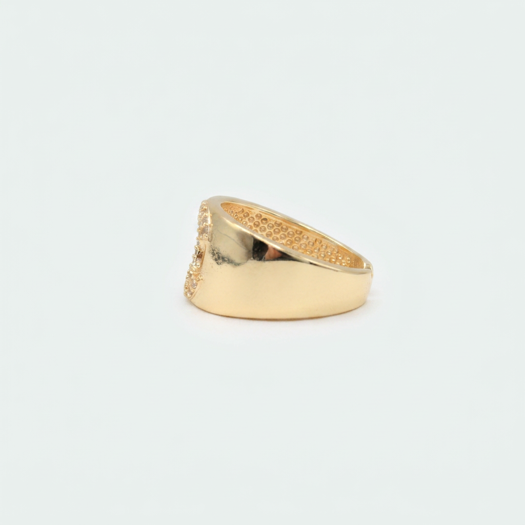 Anillo de Goldfilled con Diseño de Letra C con Zirconia mod. 1312