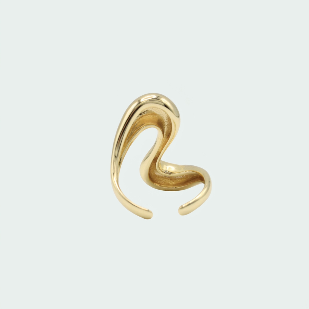 Anillo de Goldfilled con Diseño de S Liso y Grande mod. 1311