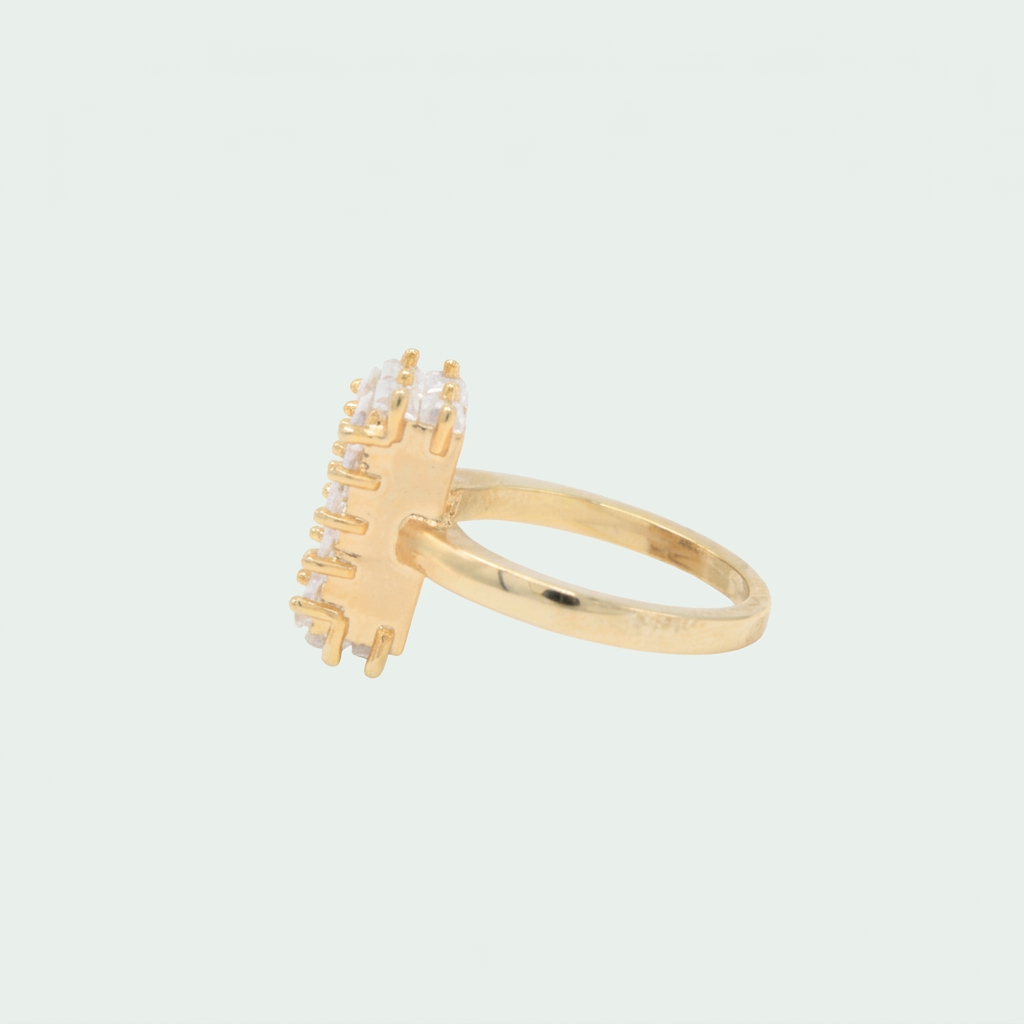 anillo de Goldfilleld con diseño de Cuadrado con Zirconia Blanca 1373