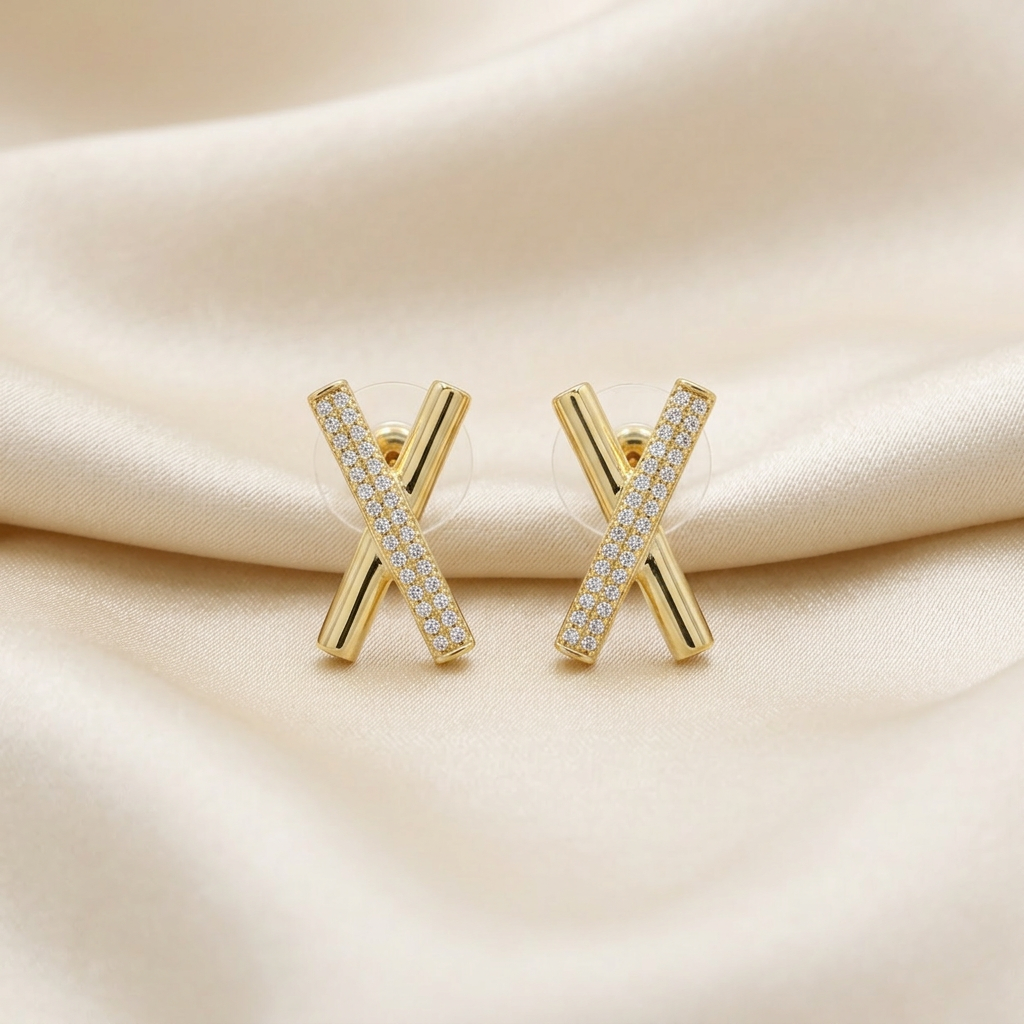 Set de Joyería 2x1 de Goldfilled 2pz Diseño de X mod. 7093