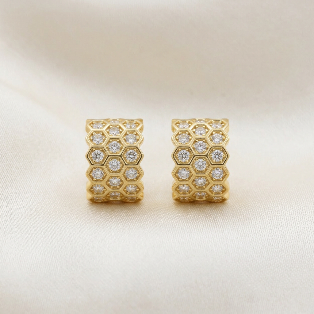 Set de Joyería 2x1 de Goldfilled 2pz Diseño Geométrico mod. 7095