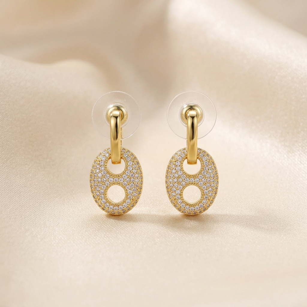Set de Joyería de Goldfilled Diseño Ovalado mod. 7097