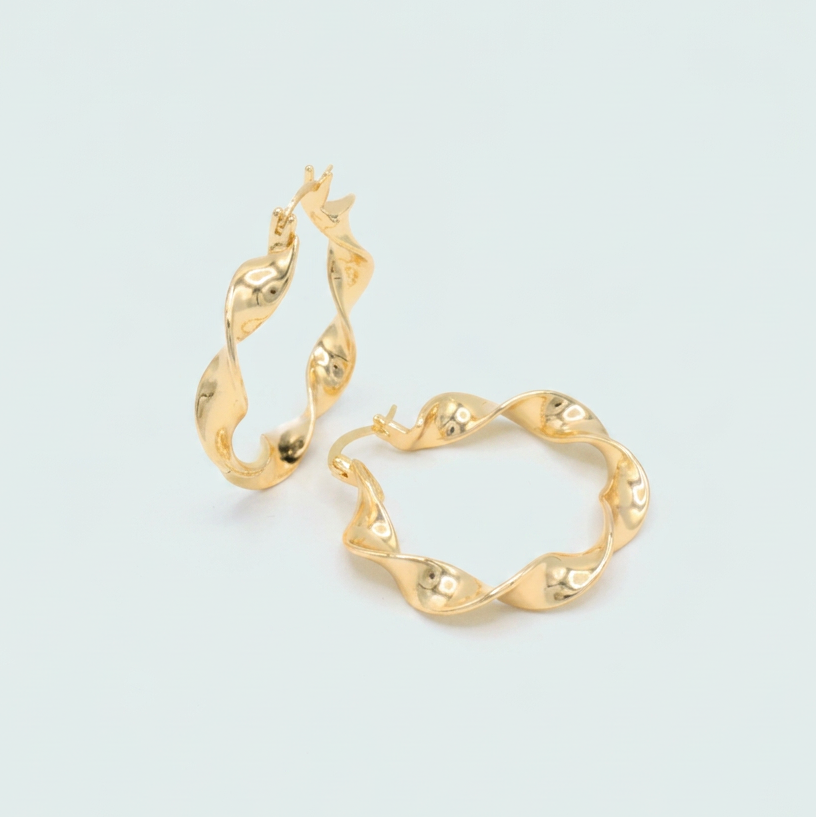 Arracada de Goldfilled con Diseño Espiral Brillante mod. 1351