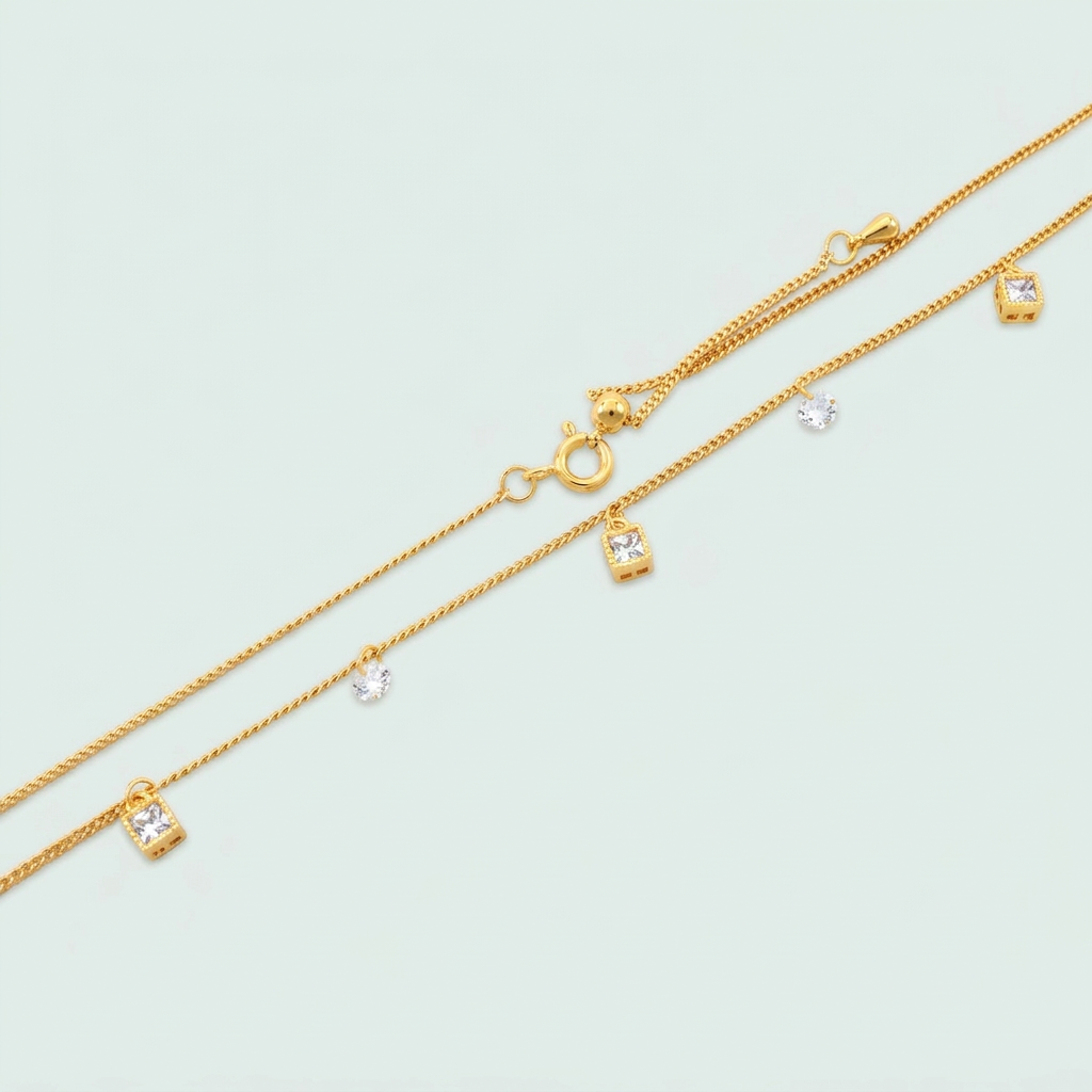Choker de Goldfilleld con Diseño de Cuadro y Piedra de Zirconia mod.1347