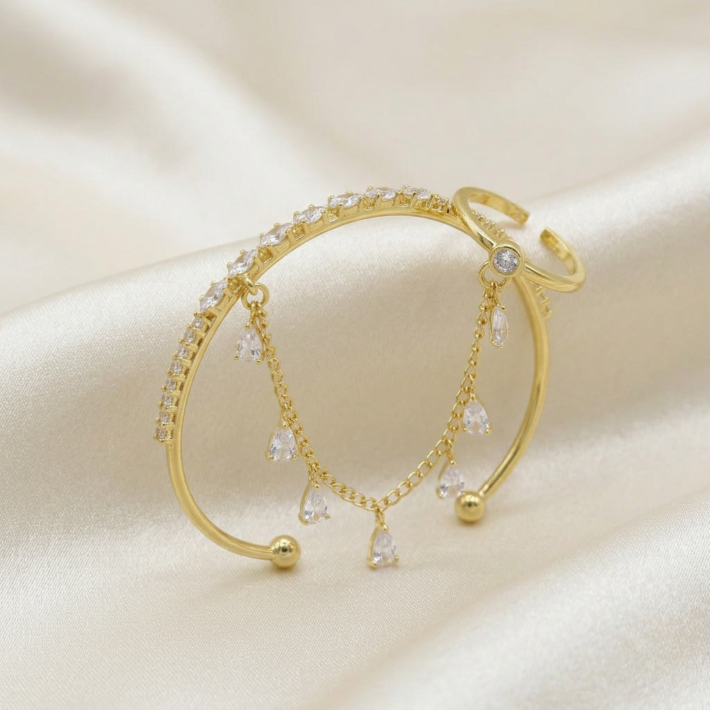 Pulsera Manopla de Goldfilled Gotas Finas mod. 1156