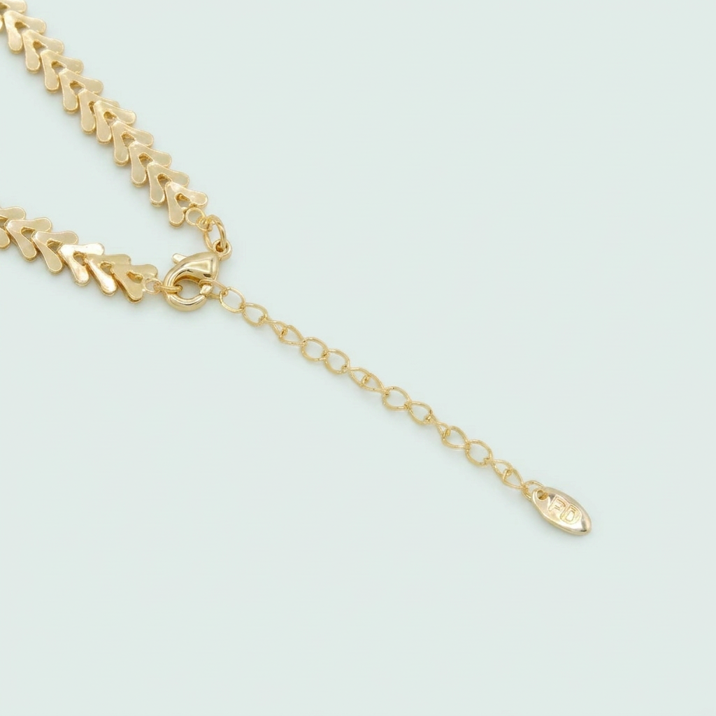 Cadena de Joyería de Goldfilled con Tejido de Espiga y Diseño de Esfera con Zirconia mod .1109