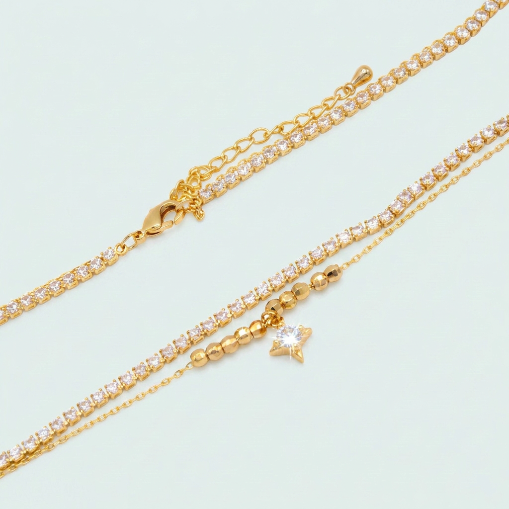 Gargantilla de Goldfilleld con zirconia y con Diseño de Estrella de Zirconia mod.1370