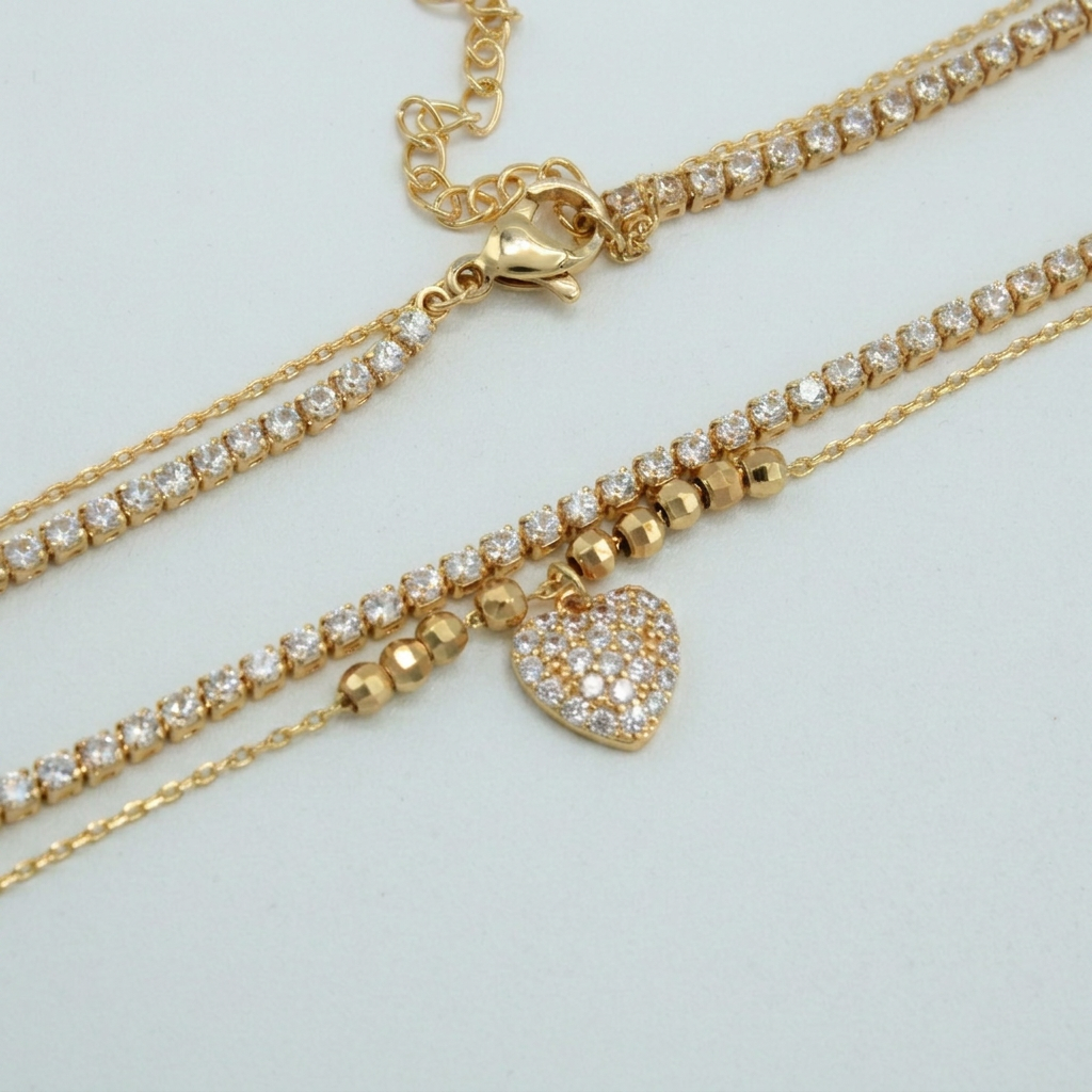 Gargantilla de Goldfilleld con zirconia y con Diseño de Corazon de Zirconia mod.1371