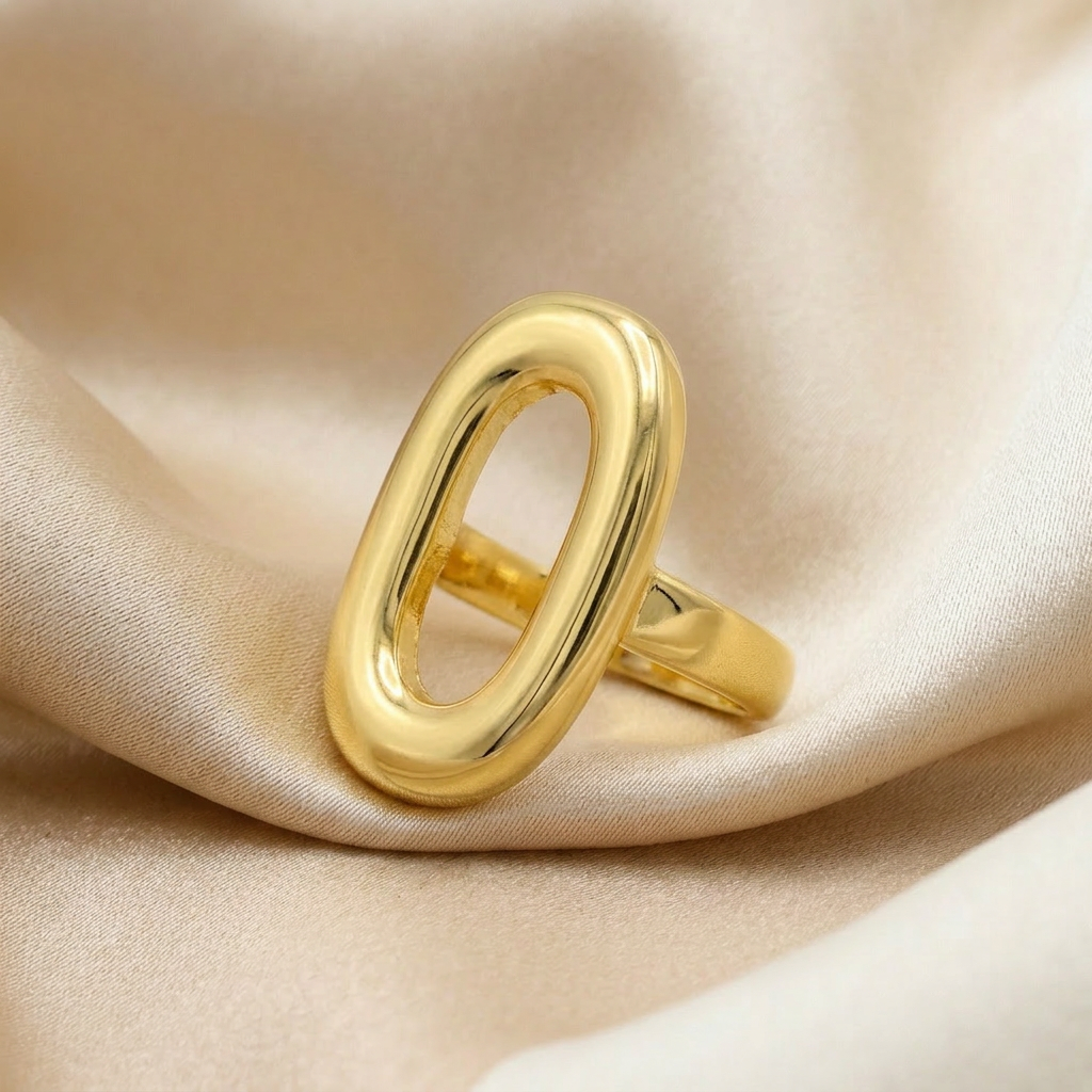 Anillo de Goldfilled Cuadrado en Tendencia mod. 6067