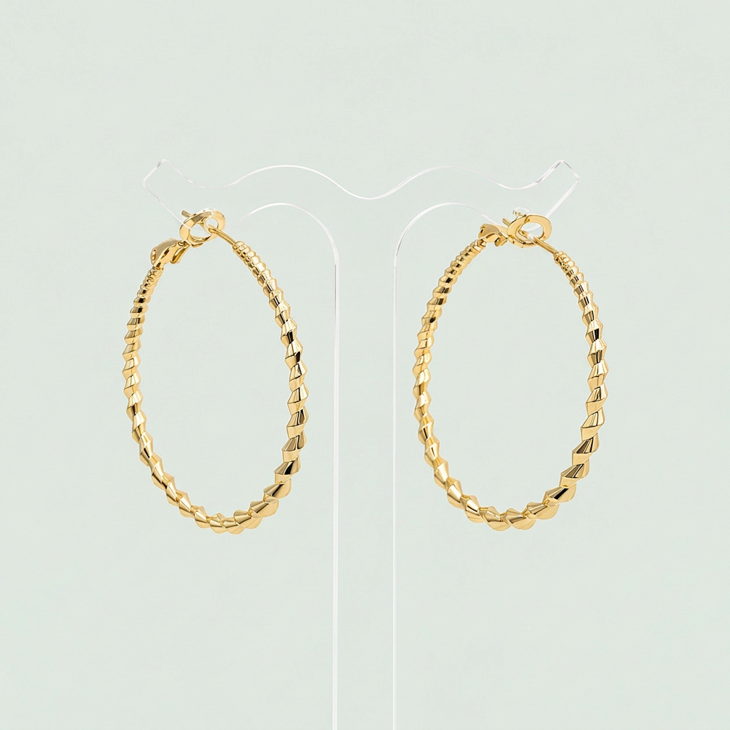 Arracada de Goldfilled con Diseño de Bambu mod. 1357