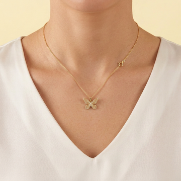 Dije de Goldfilled de Mariposa Elegante con Zirconia mod. 1324