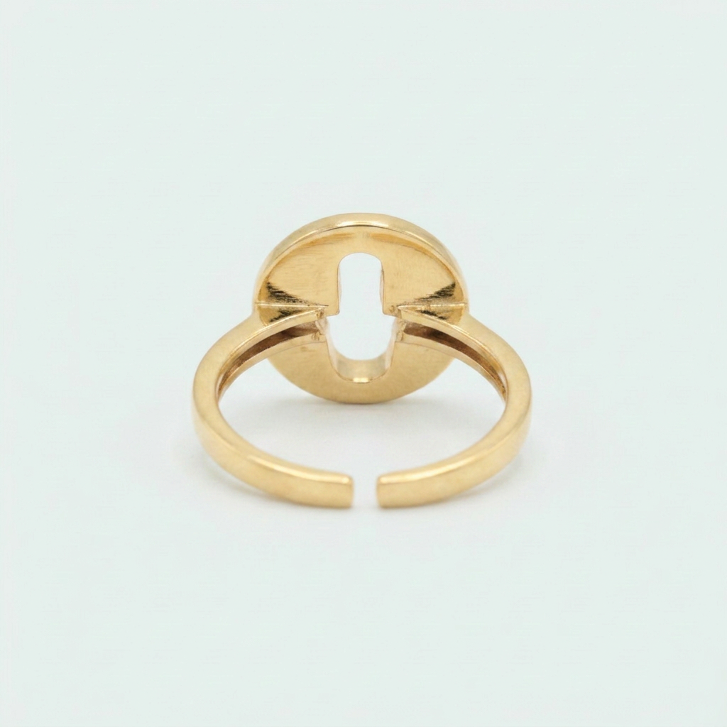 Anillo de Goldfilled con Diseño de Circulo y Mano con Zirconia Morada mod. 1406