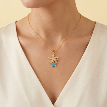 Dije de Goldfilled Estrellas de mar con Zirconia mod. 1323