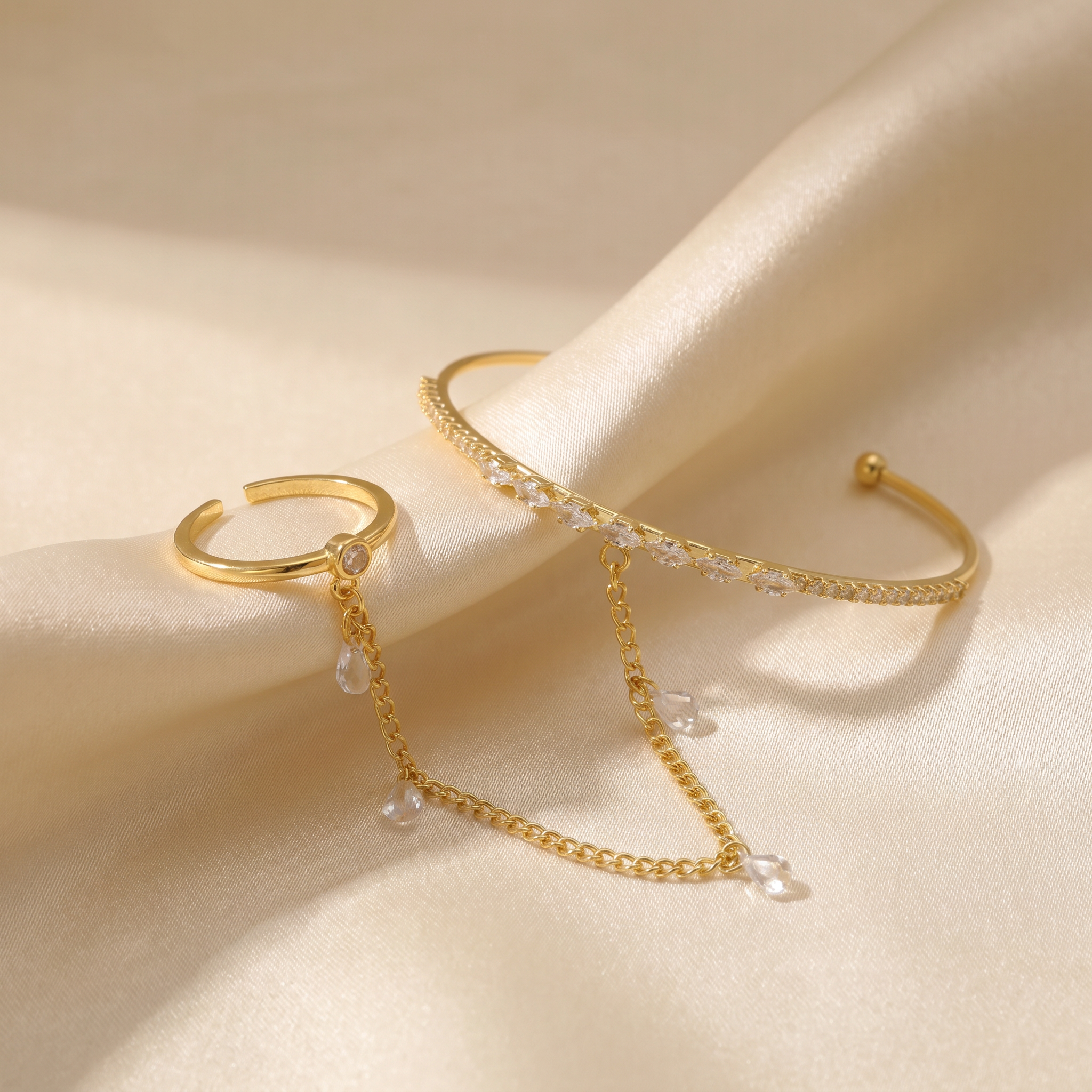 Pulsera Manopla de Goldfilled Gotas Finas mod. 1156