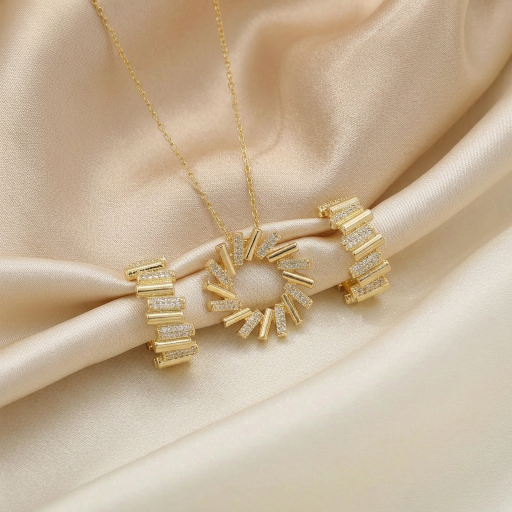 Set de Joyería de Goldfilled Diseño Espiral mod. 7078