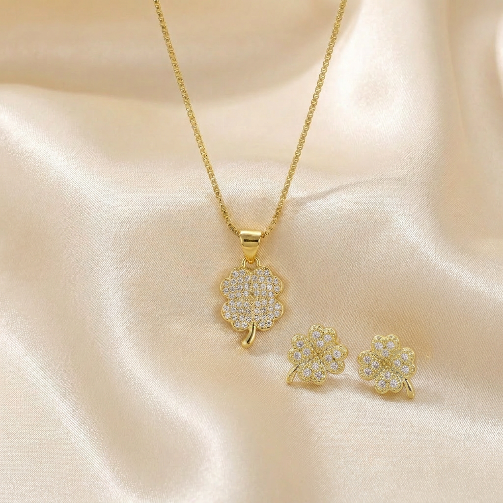 Set de Joyería de Goldfilled Trébol mod. 7085