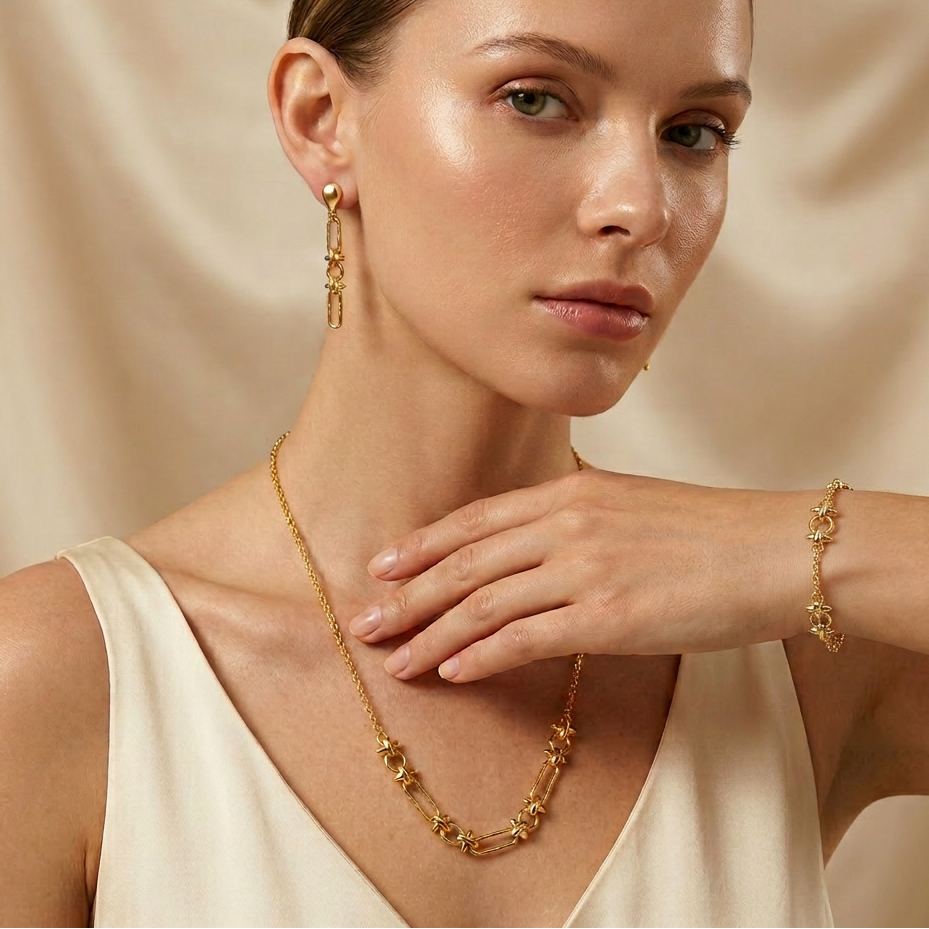 Set de Joyería de Goldfilled Diseño Star mod. 7087