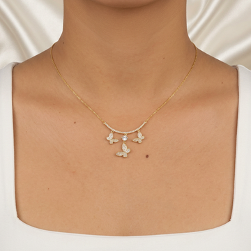 Gargantilla de Goldfilled Mariposas con Incrustado de Zirconias mod. 5041