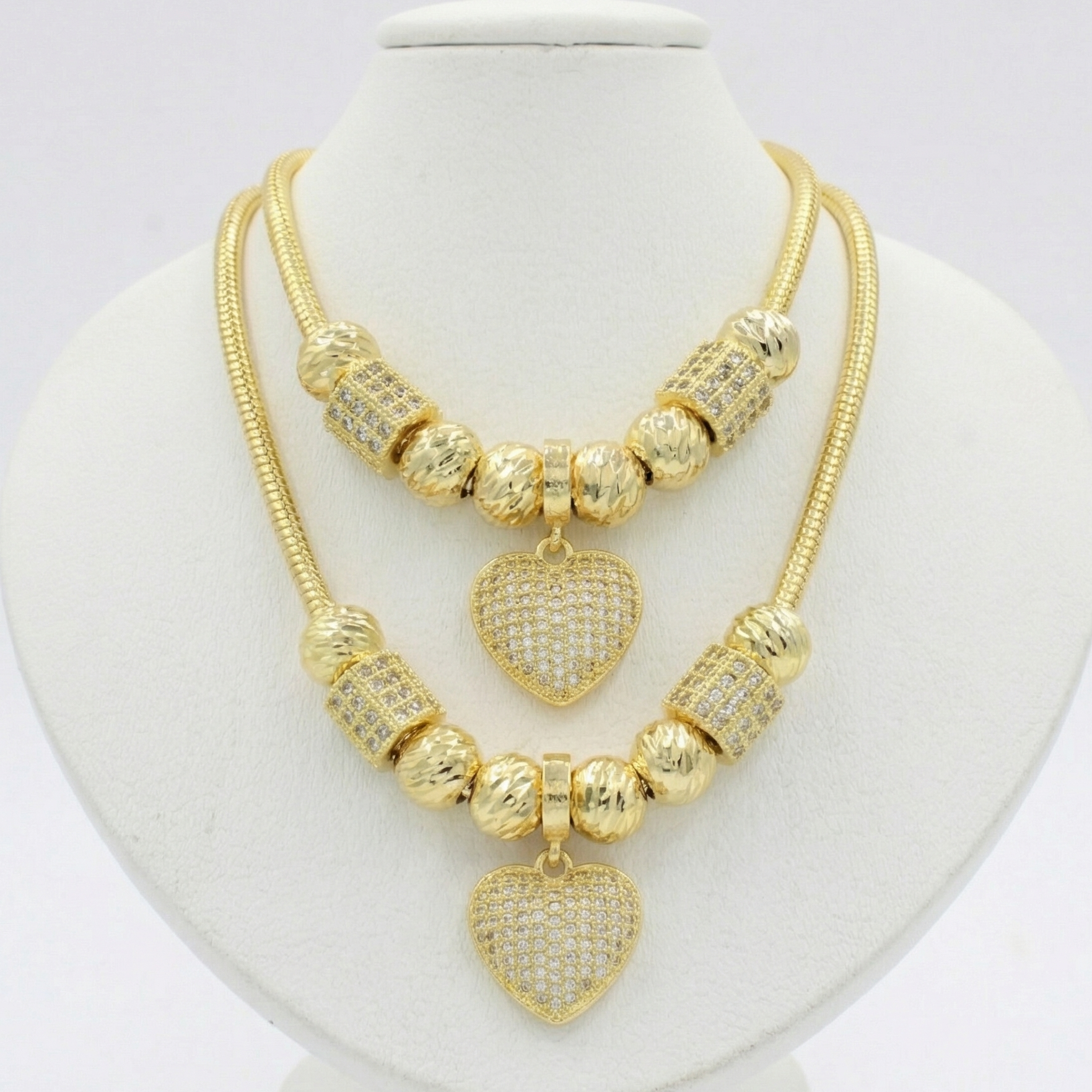 Paquete 2pz Collar de Goldfiled Colgantes Fancy mod. 16001