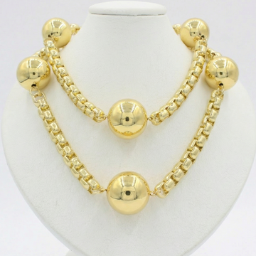 Paquete 2pz Collar de Goldfiled Esferas con Eslabones mod. 16006