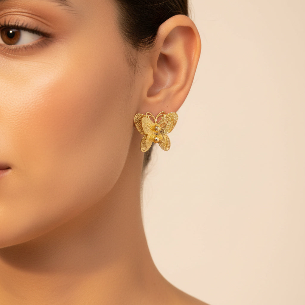 Paquete Arete de Goldfiled 2pz Mariposa mod. 15006