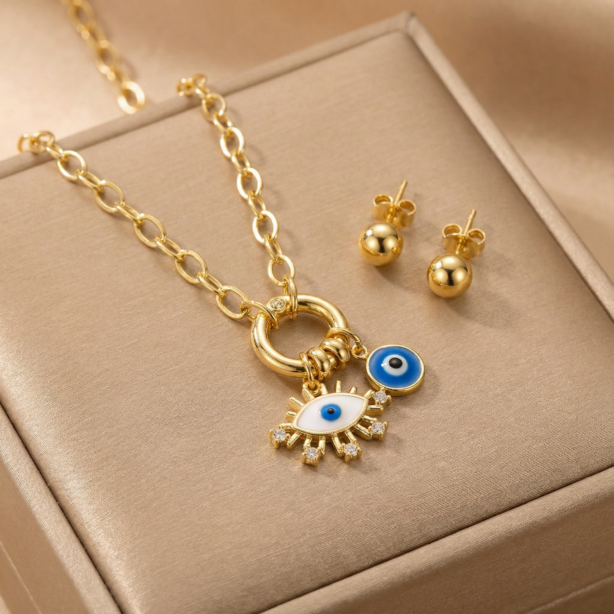 Set de Joyería de Goldfilled Ojo Turco mod. 7064