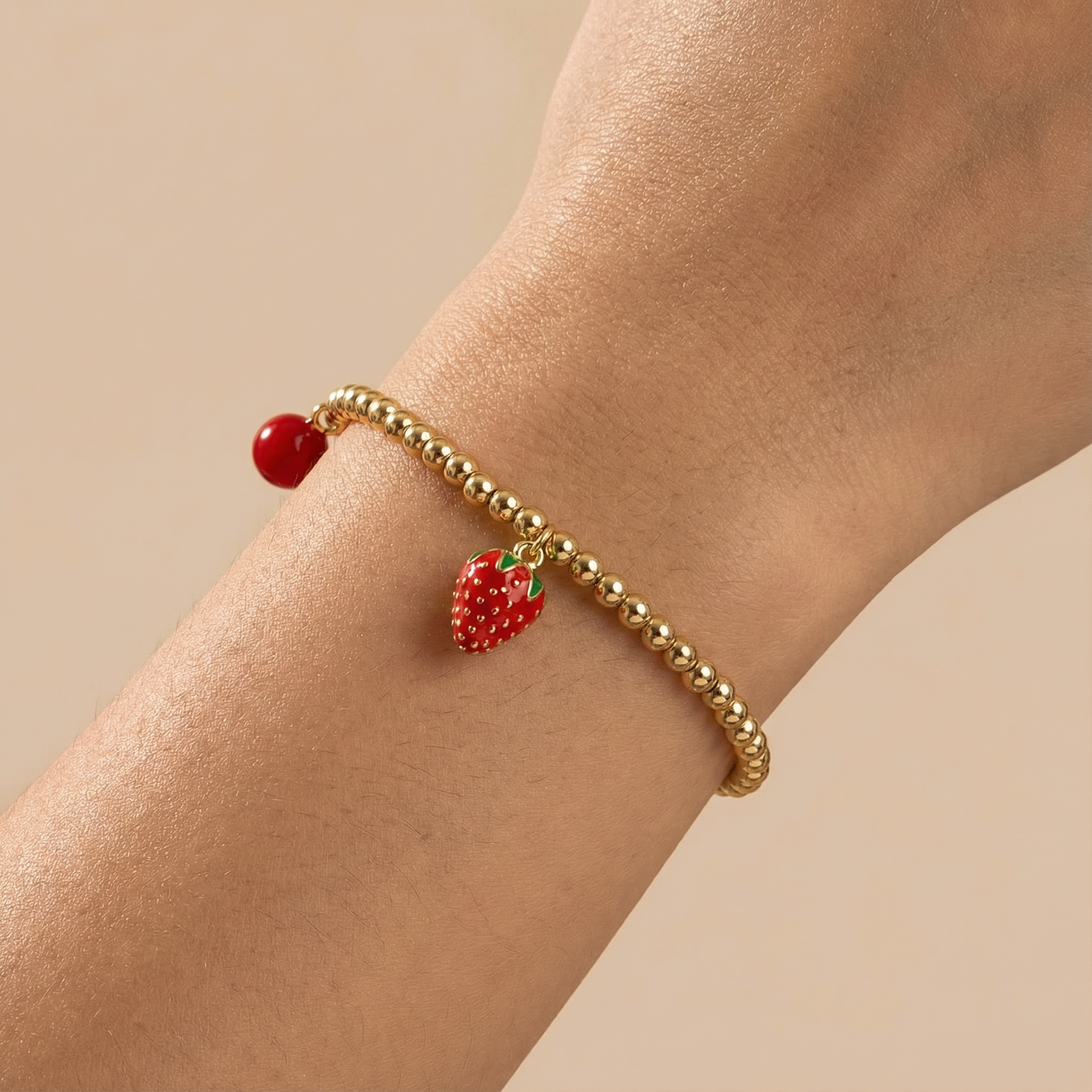 Paquete Pulsera Goldfilled 3pz Fresa mod. 13042