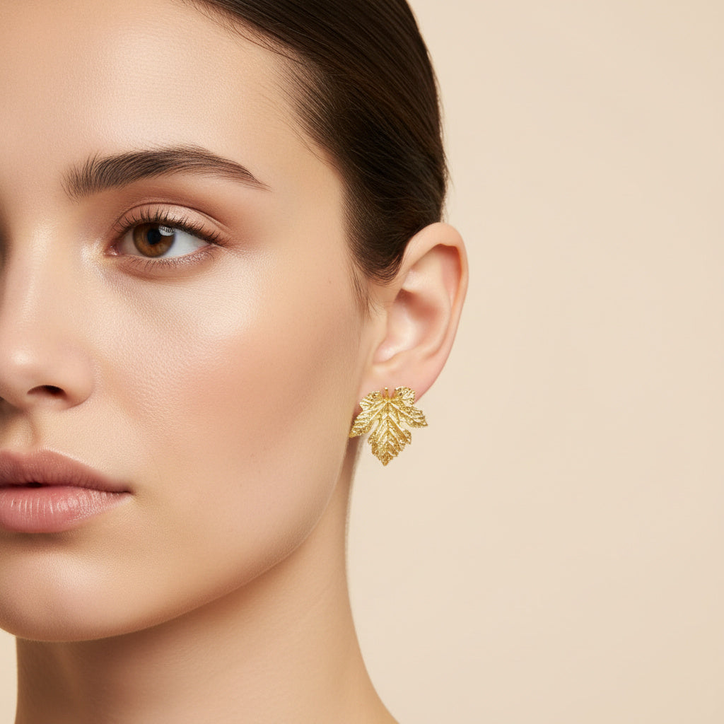 Paquete Arete de Goldfiled 2pz Hoja de Otoño mod. 15004