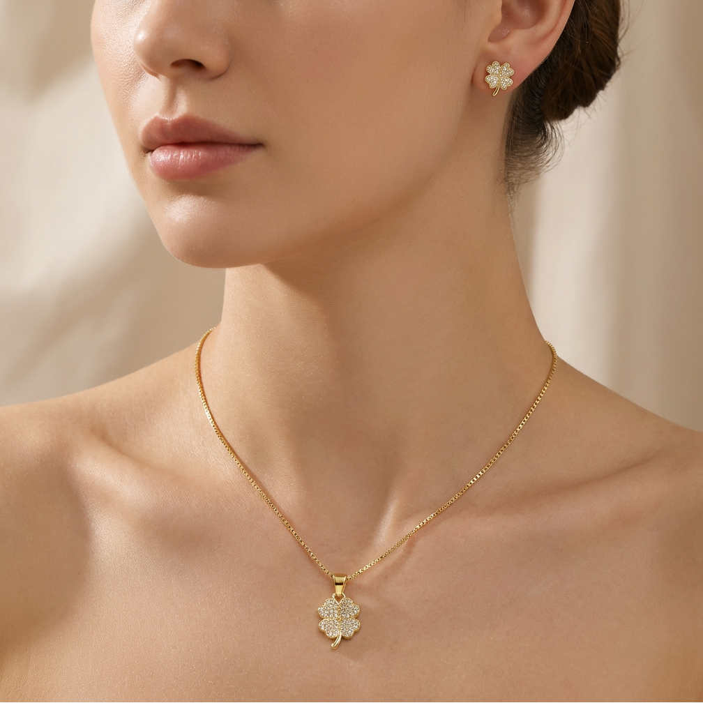 Set de Joyería de Goldfilled Trébol mod. 7085