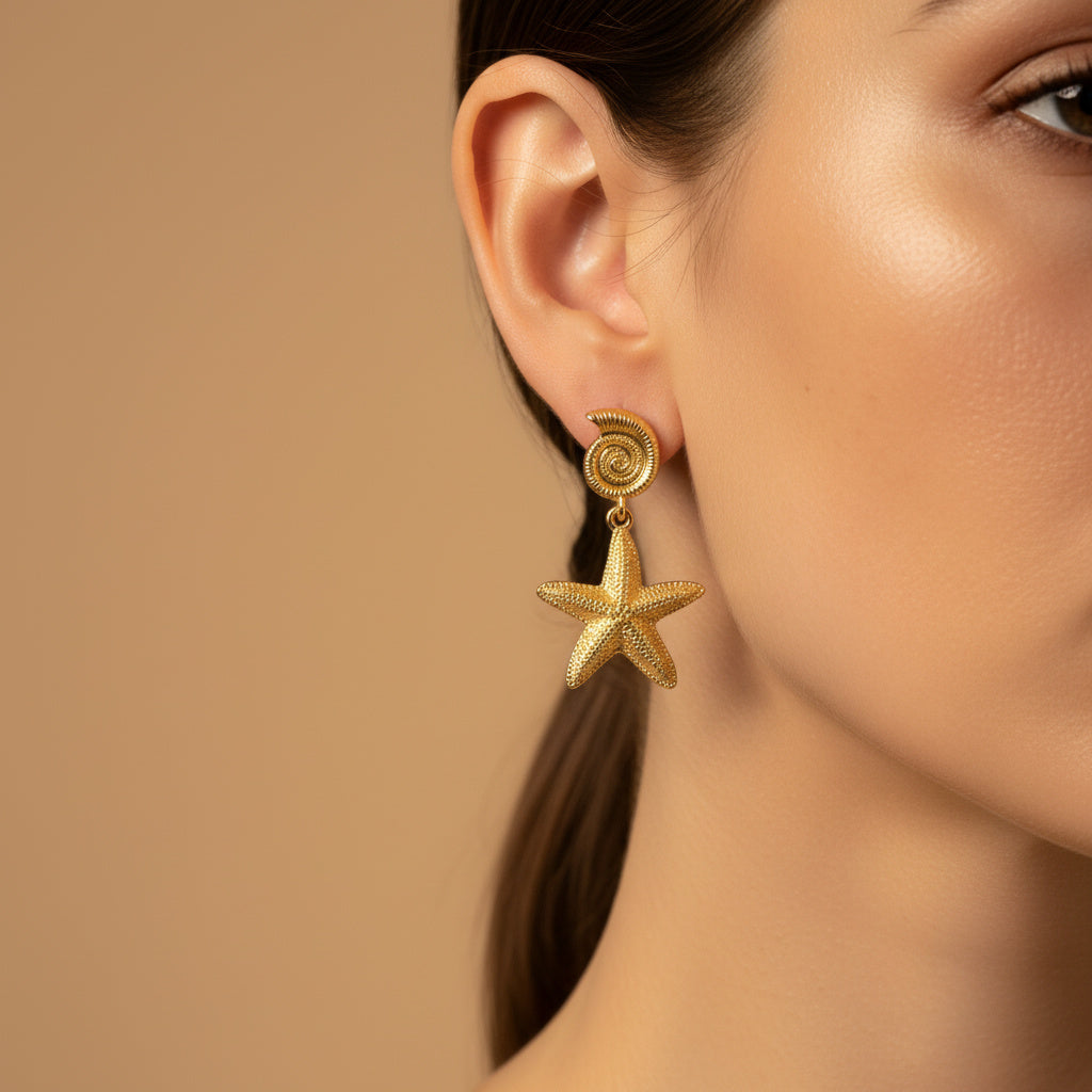 Paquete Arete de Goldfiled 2pz Estrella de Mar mod. 15005