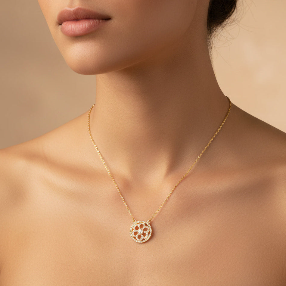 Gargantilla de Goldfilled Flor con Zirconias mod. 5020