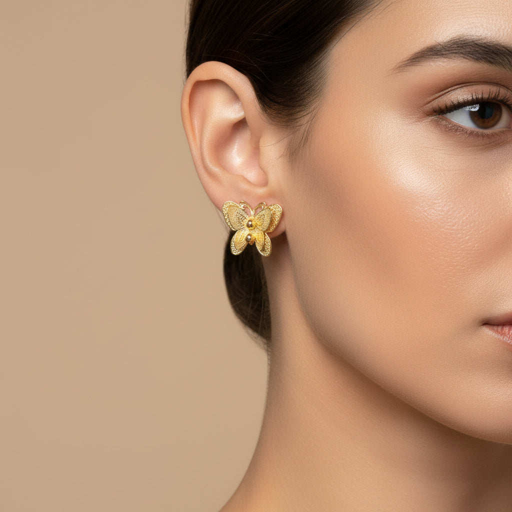 Paquete Arete de Goldfiled 2pz Mariposa mod. 15006