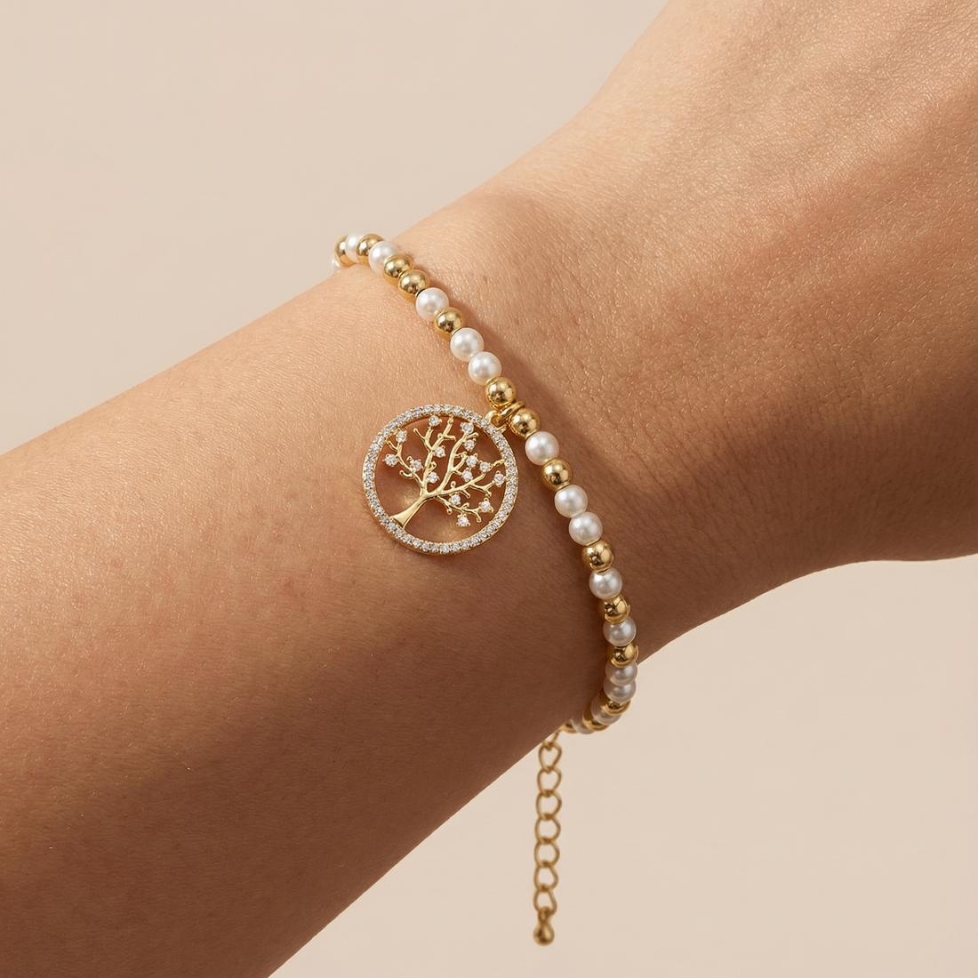 Paquete Pulsera Goldfilled 3pz Árbol de la Vida mod. 13041