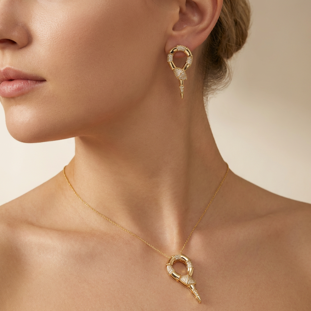 Set de Joyería de Goldfilled Serpiente mod. 7081