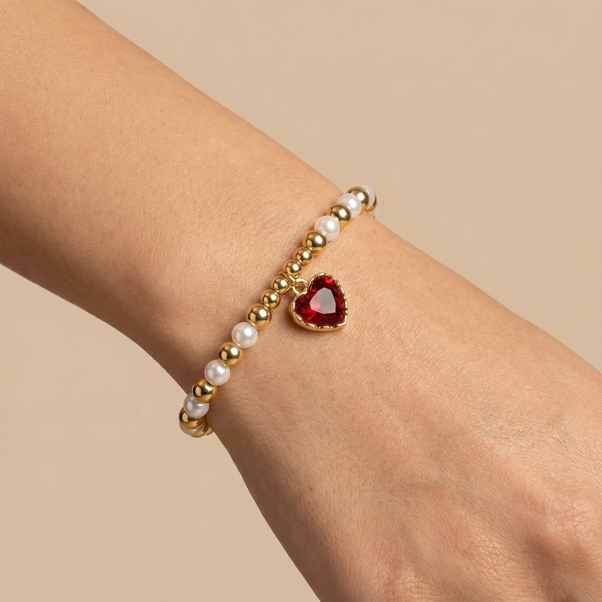 Paquete Pulsera Goldfilled 3pz con Corazón Colgante mod. 13033