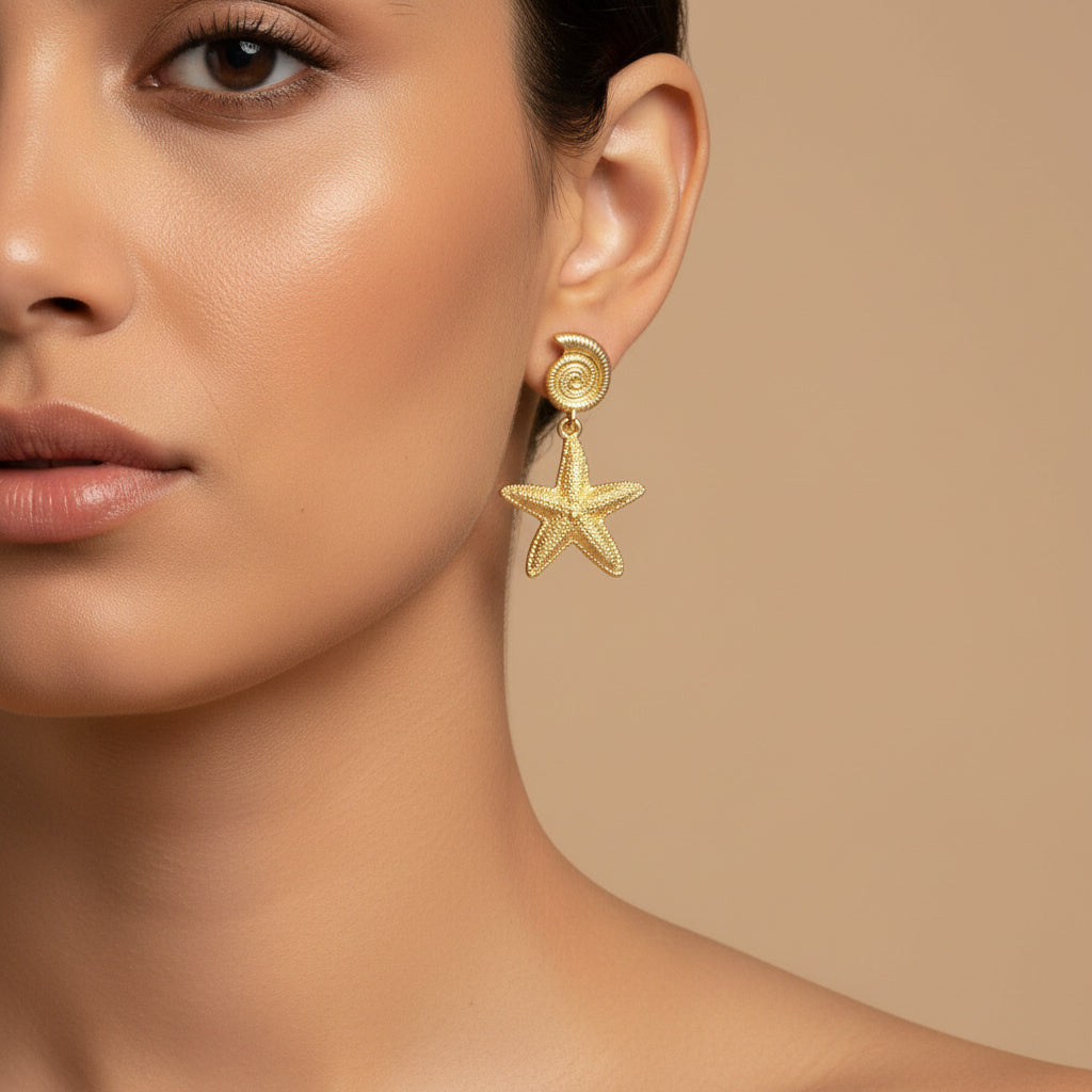 Paquete Arete de Goldfiled 2pz Estrella de Mar mod. 15005