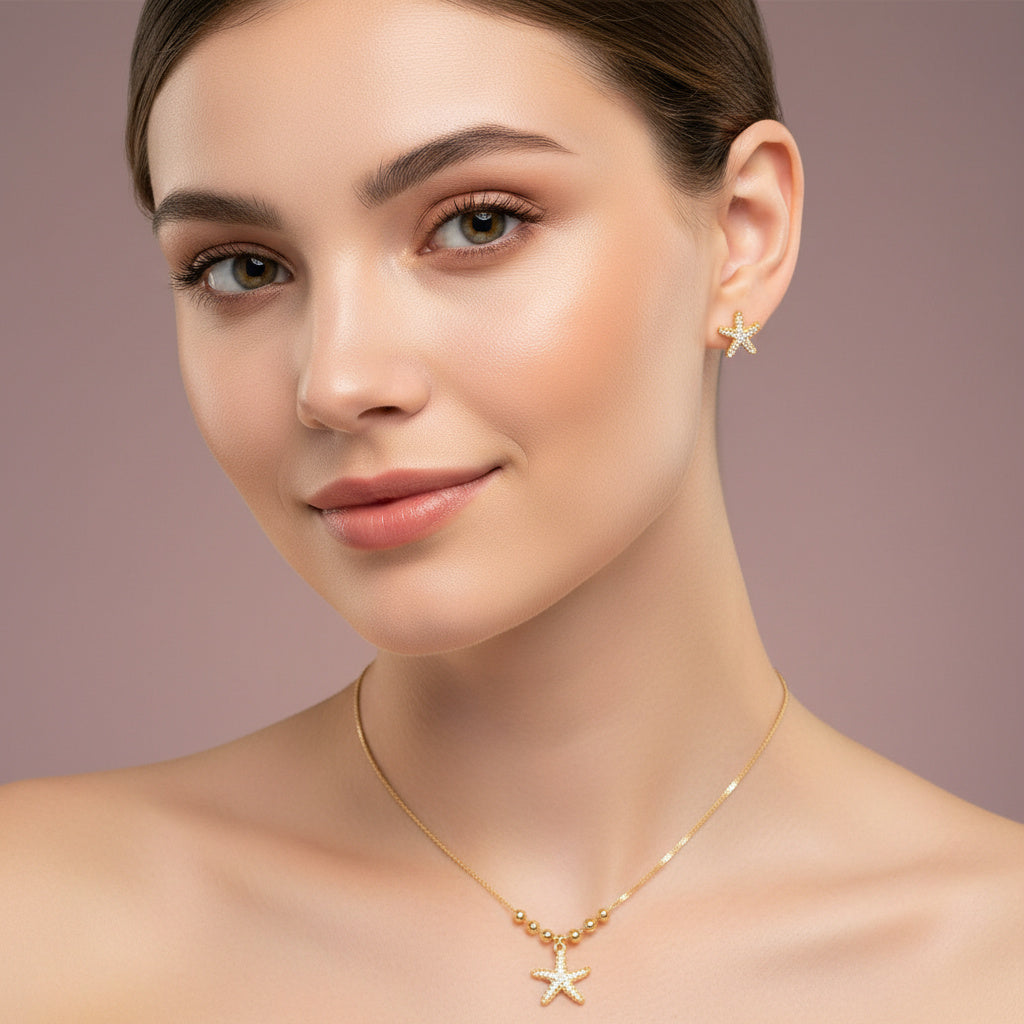 Set de Joyería de Goldfilled Estrella de Mar mod. 7058