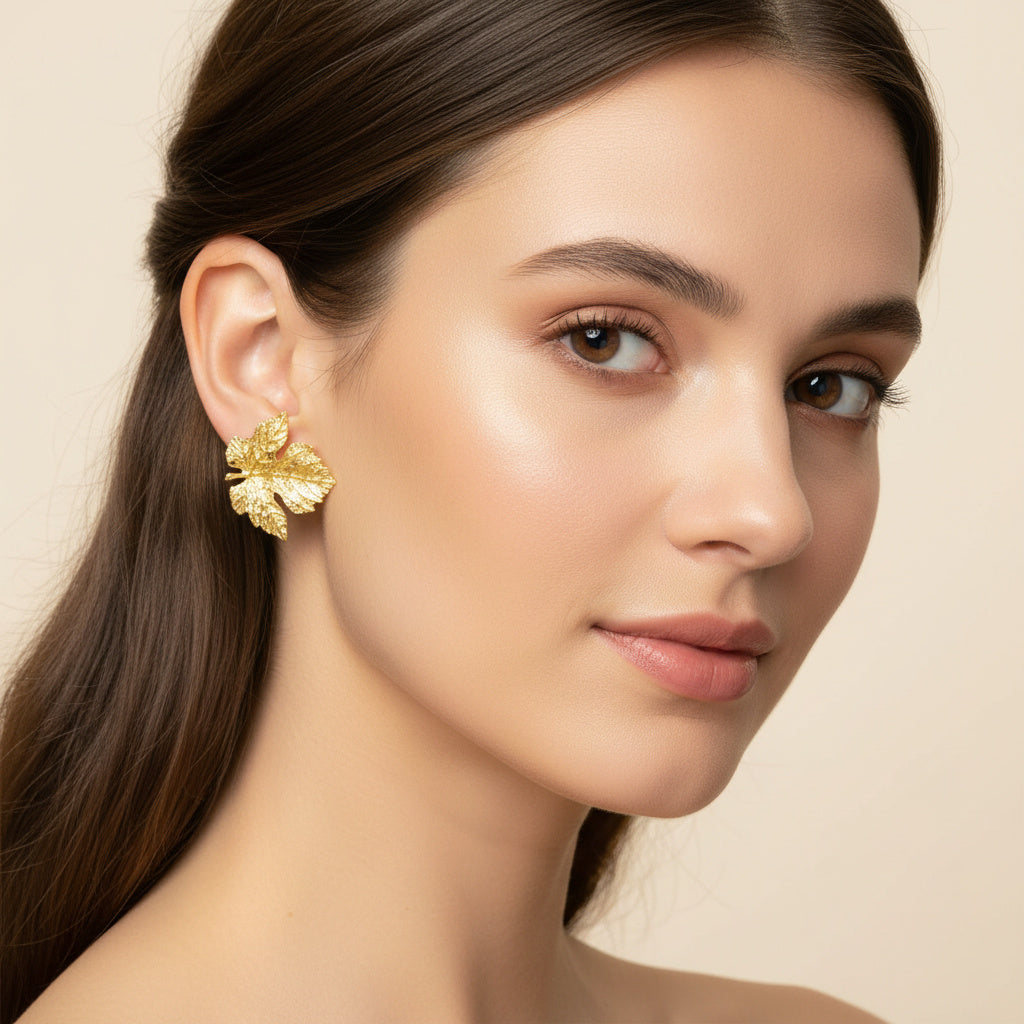 Paquete Arete de Goldfiled 2pz Hoja de Otoño mod. 15004