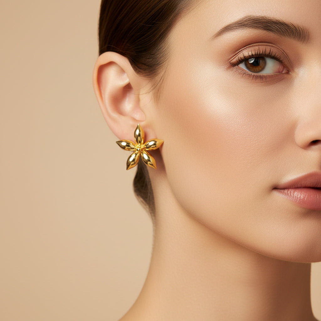 Paquete Arete de Goldfiled 3pz Flor Brillante mod. 15003