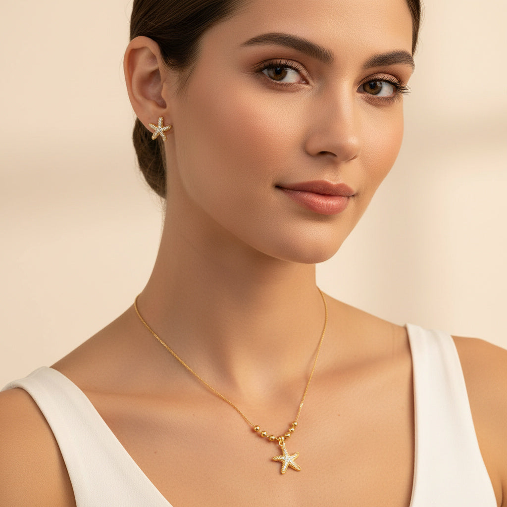 Set de Joyería de Goldfilled Estrella de Mar mod. 7058