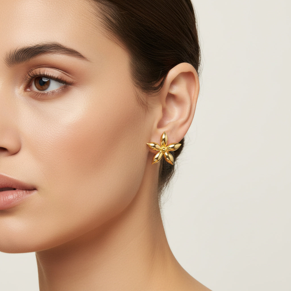 Paquete Arete de Goldfiled 3pz Flor Brillante mod. 15003