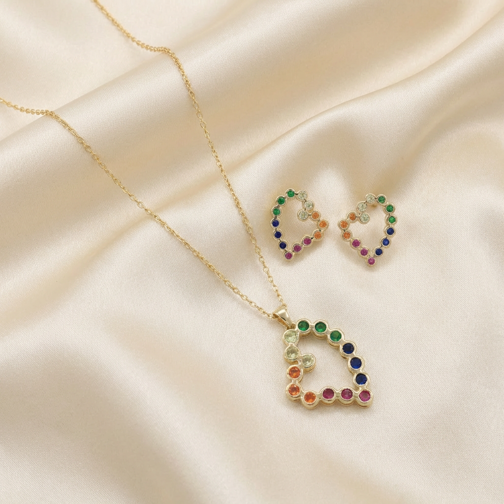 Set de Joyería de Goldfilled Corazón mod. 7068