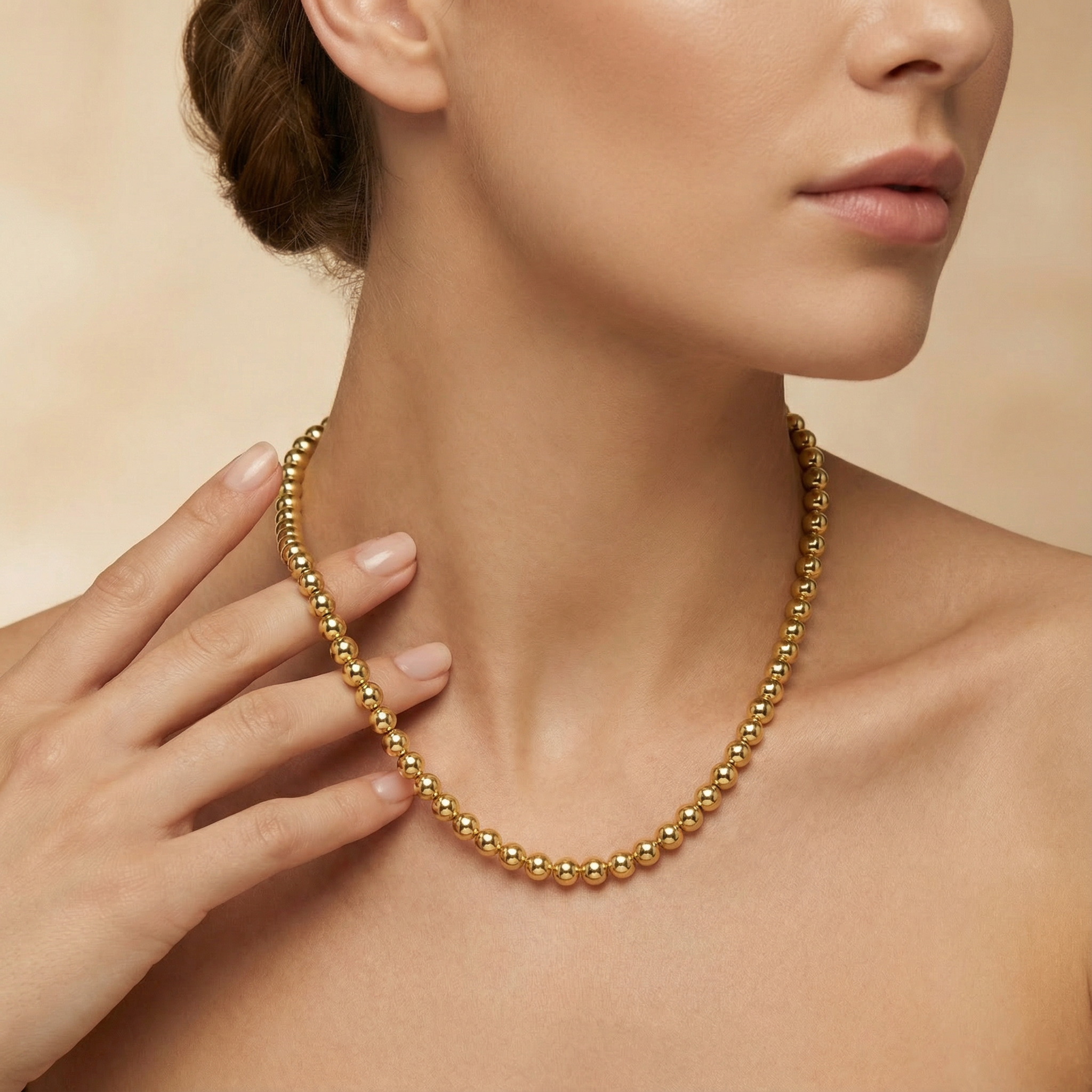 Paquete 2pz Collar de Goldfiled Esferas mod. 16000