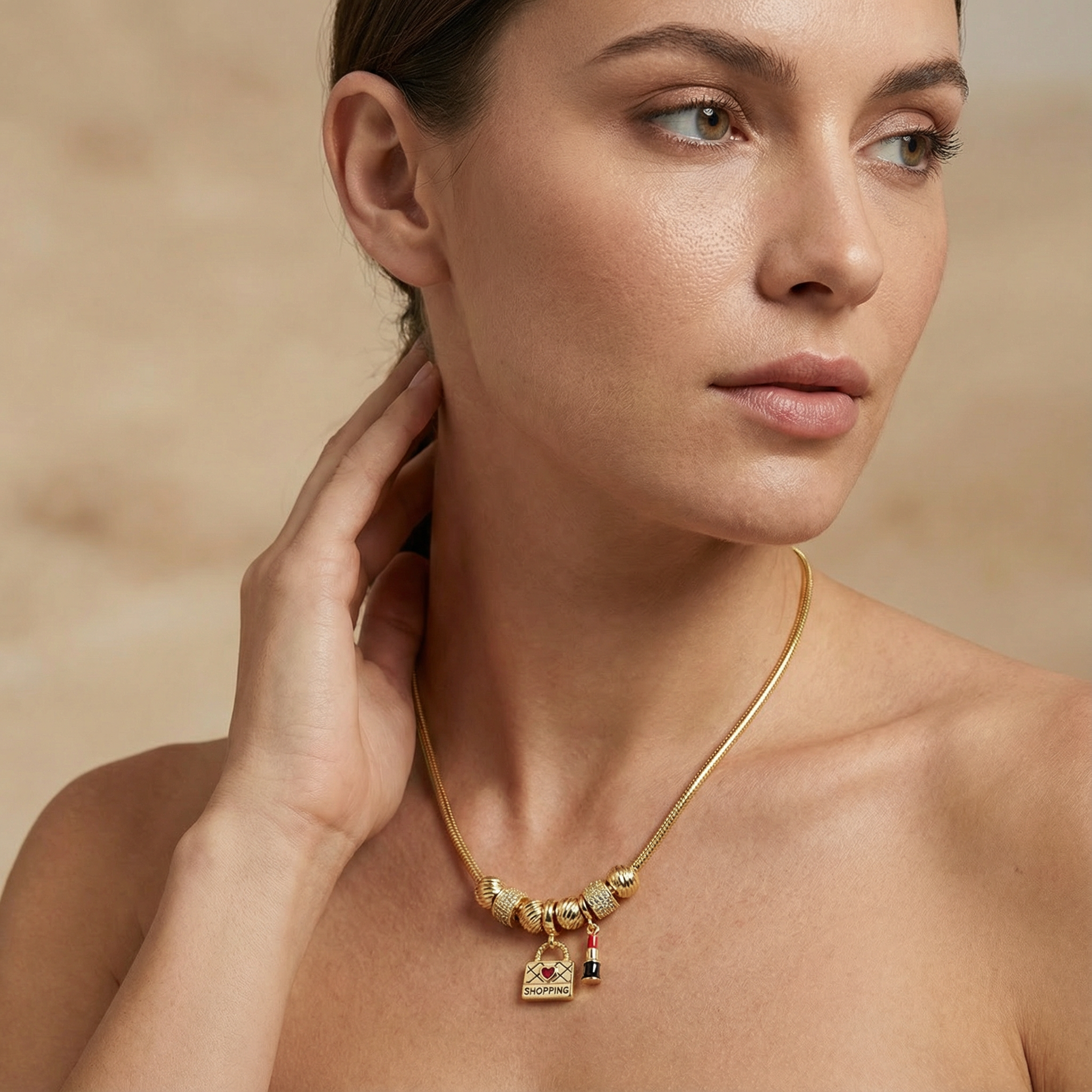 Paquete 2pz Collar de Goldfiled Colgantes Fancy mod. 16002