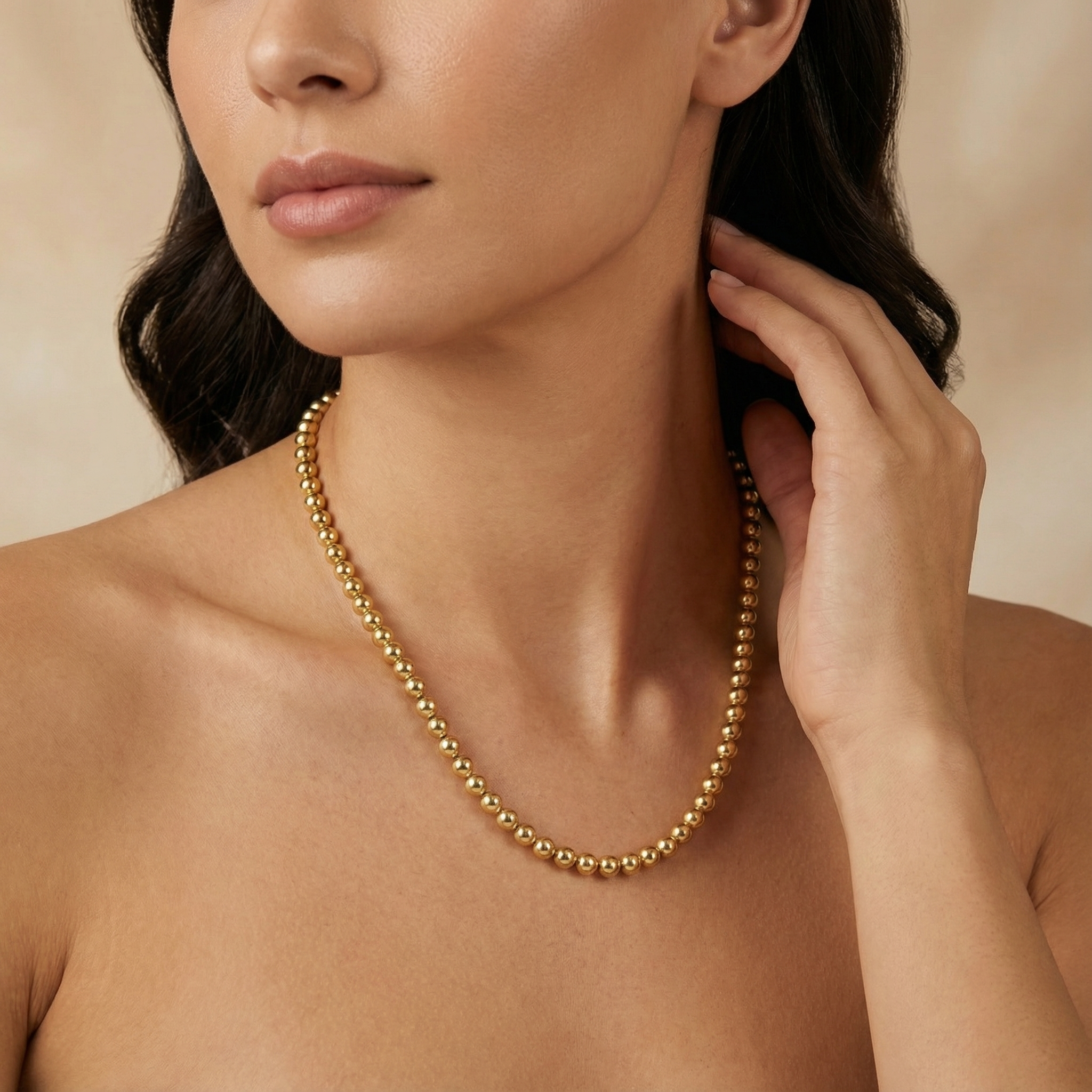 Paquete 2pz Collar de Goldfiled Esferas mod. 16000