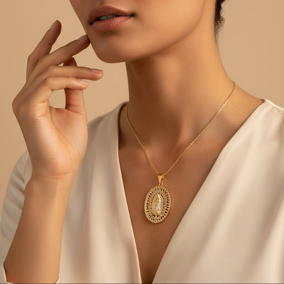 Gargantilla de Goldfilled con Virgen Guadalupe mod. 5028