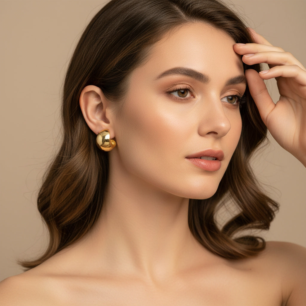 Paquete 2pz Arete de Goldfiled Gota mod. 15007