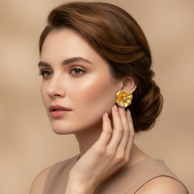 Arete de Goldfiled Flor de Petalos mod. 3069