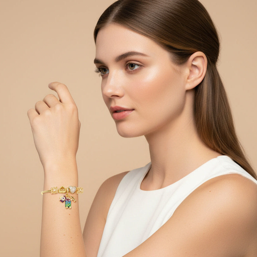 Pulsera de Goldfilled con Colganges Fancy mod. 1121