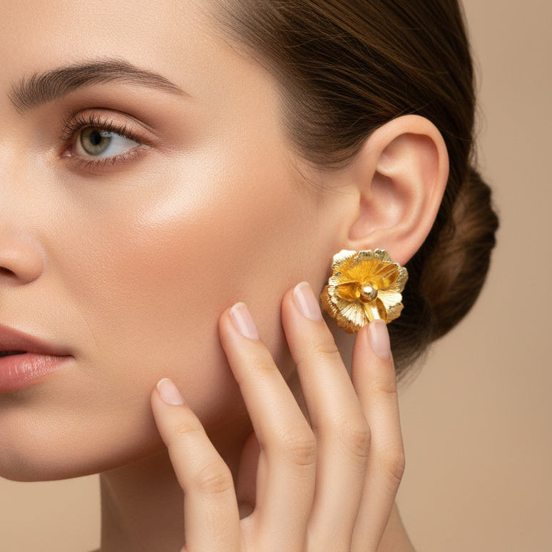 Arete de Goldfiled Flor de Petalos mod. 3069